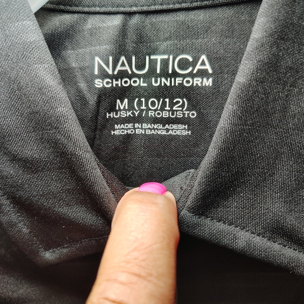 Nautica Boys School Uniform Polo – Black | M (10/12) Husky | NWT - Picture 5 of 8